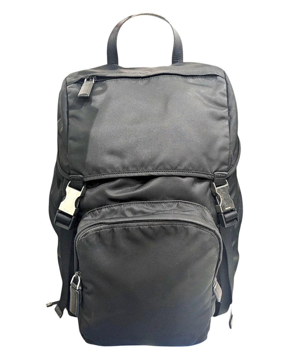 Prada Saffiano Leather Backpack Black